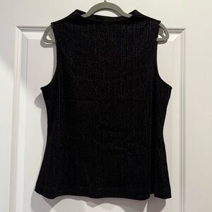 Halston Black Shimmer Tank Top NWT